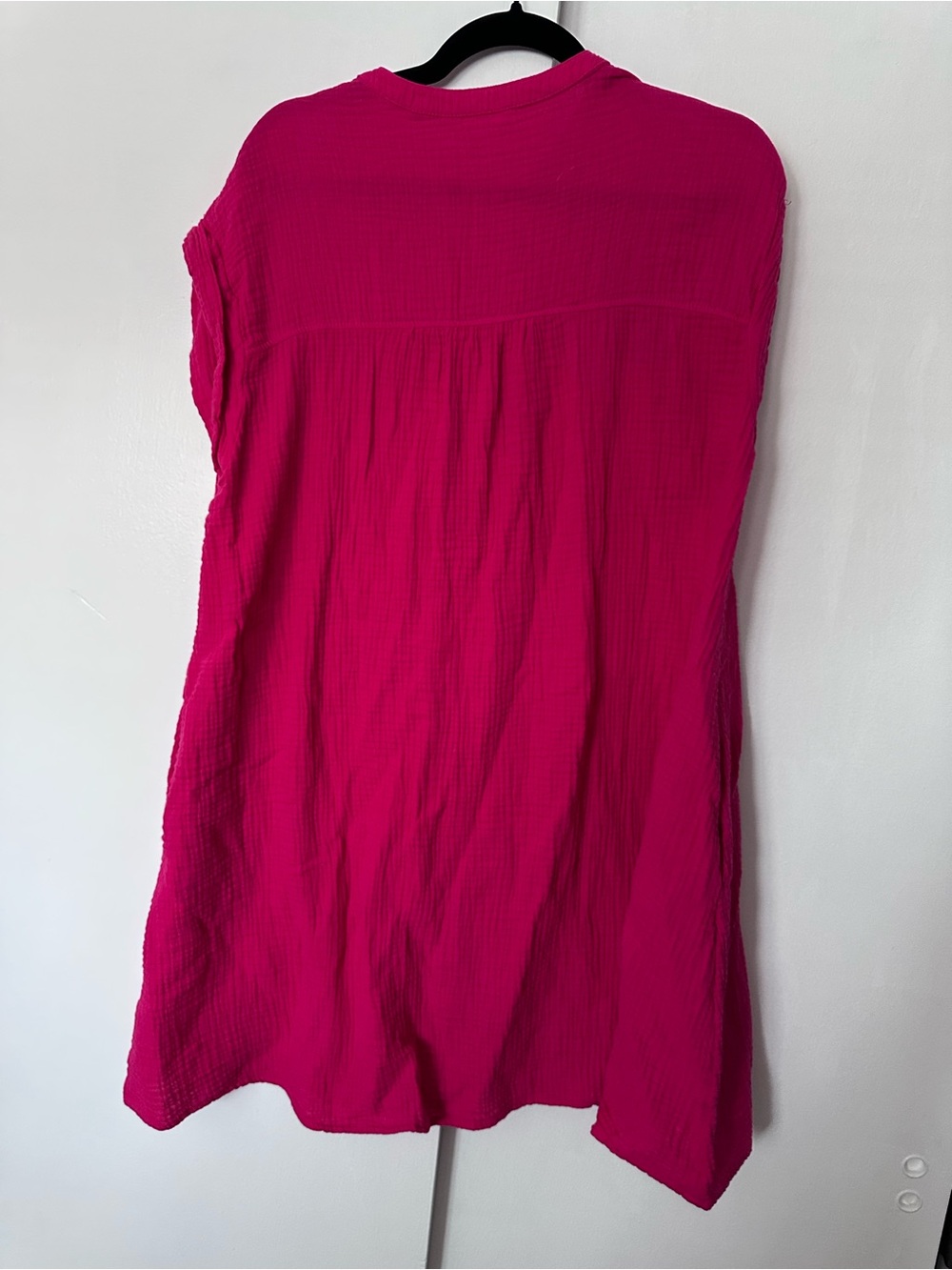Time and Tru Bright Fuchsia Button-Front Tunic Dress 100% cotton size xl Euc - Picture 6 of 6